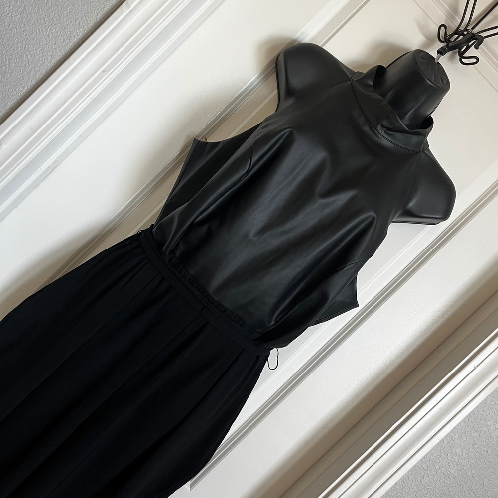 NEW Women's Cato Faux Leather Jumpsuit Black XL NWT